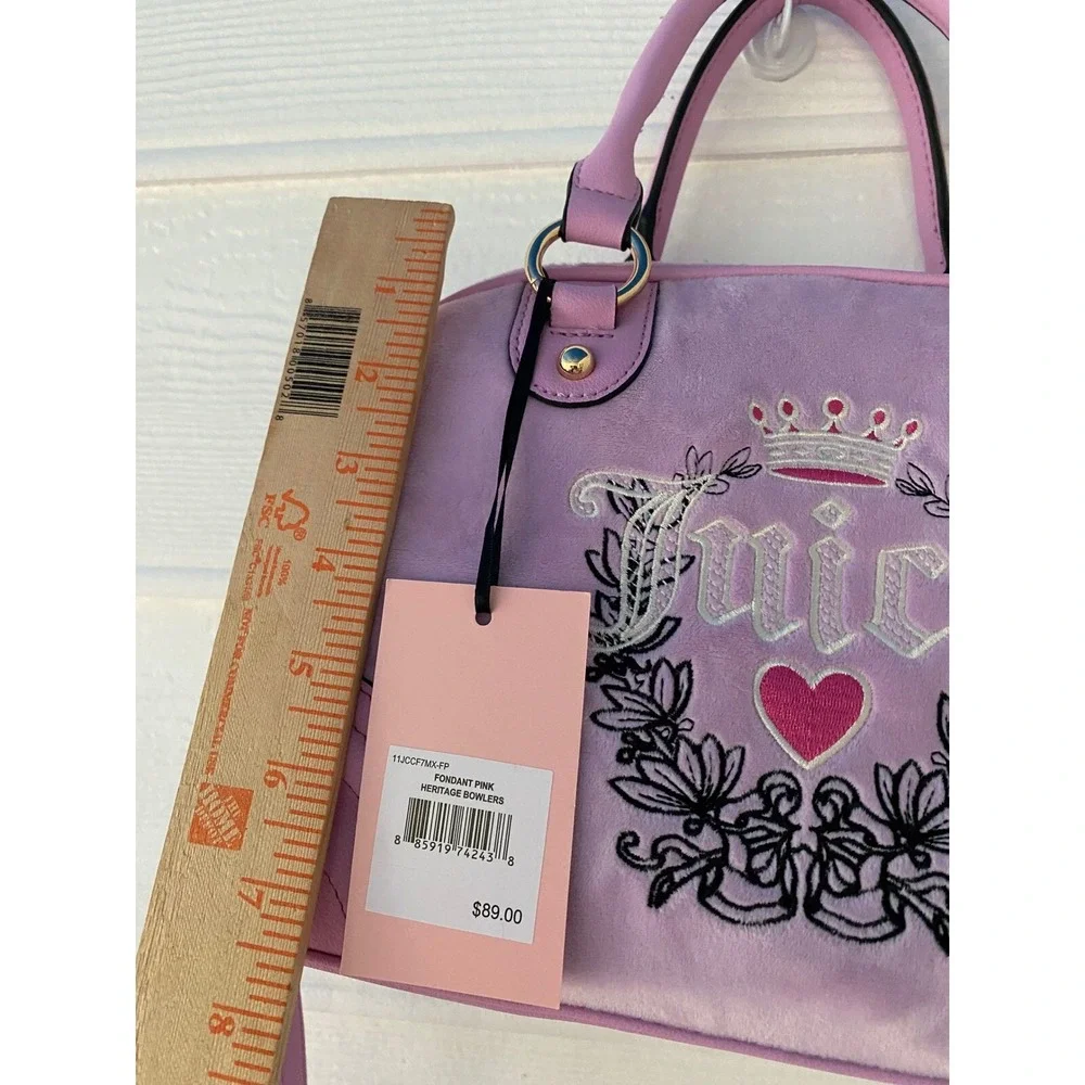 Juicy Couture Urban Heritage Bowler Dusty Purple Heart Crown Bag Crossbody NEW!!